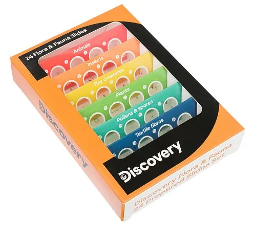 Набор микропрепаратов Levenhuk Discovery «Флора и фауна», 24 шт.,  1