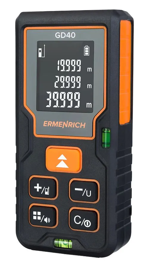Лазерная рулетка Ermenrich Reel PLUS GD40, черный,  1