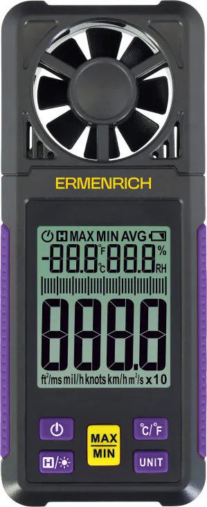 Цифровой анемометр Ermenrich Seek DN10,  1