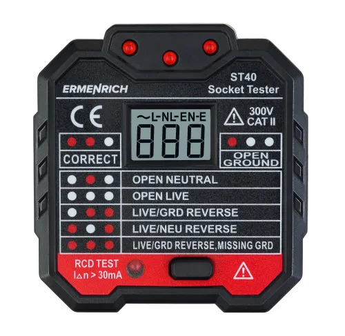 Тестер розеток Ermenrich Zing ST40,  2