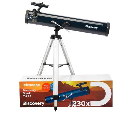 Телескоп Levenhuk Discovery Spark 114 AZ с книгой,  2