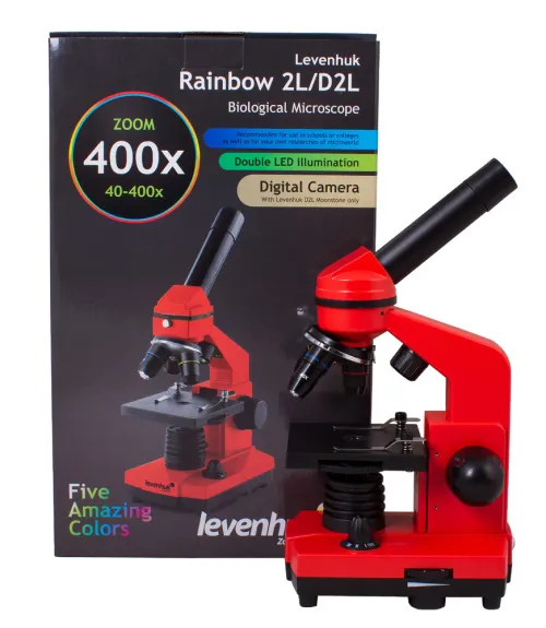 (RU) Микроскоп Levenhuk Rainbow 2L PRO Orange\Апельсин,  15