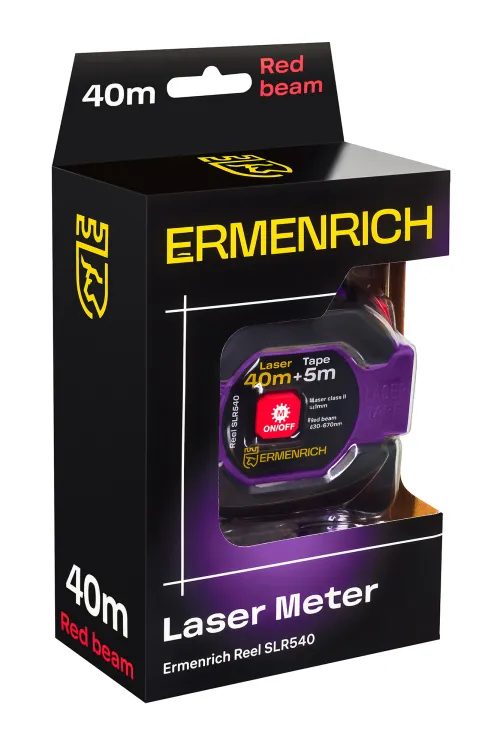 Рулетка с лазерным дальномером Ermenrich Reel SLR540,  8