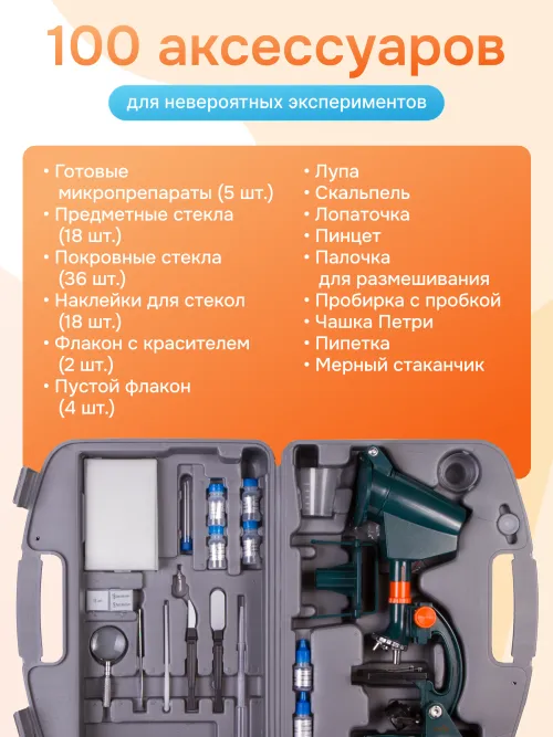 Микроскоп Levenhuk LabZZ M3 с адаптером для фотоаппарата,  17