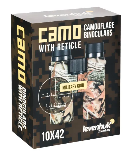 Бинокль камуфляжный Levenhuk Camo 10x42 с сеткой,  14