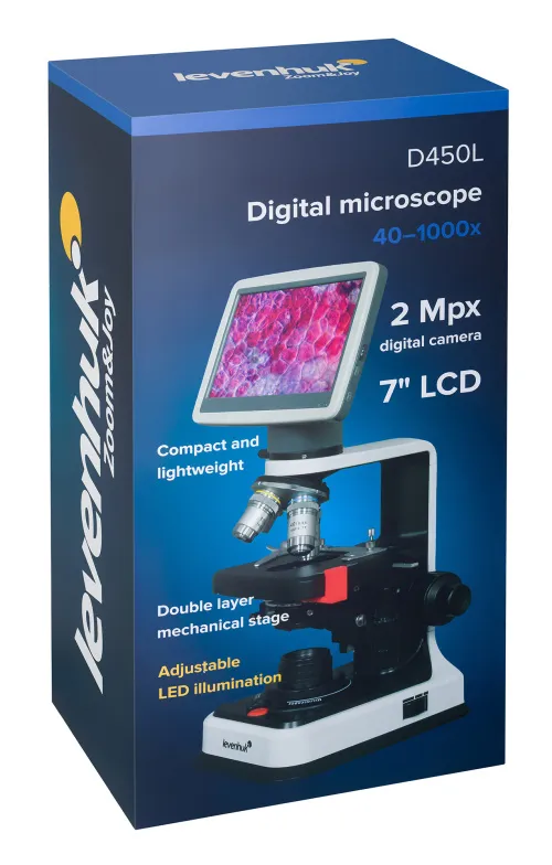 Микроскоп цифровой Levenhuk D450L LCD 7",  13