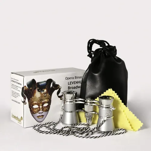 Бинокль Levenhuk Broadway 325F с подсветкой и цепочкой, серебряный,  3