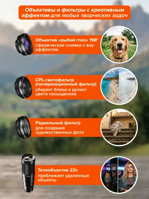 Набор объективов для смартфона Levenhuk Kelvin SLS10,  24