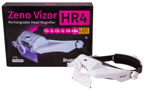 Лупа налобная с аккумулятором Levenhuk Zeno Vizor HR4,  10