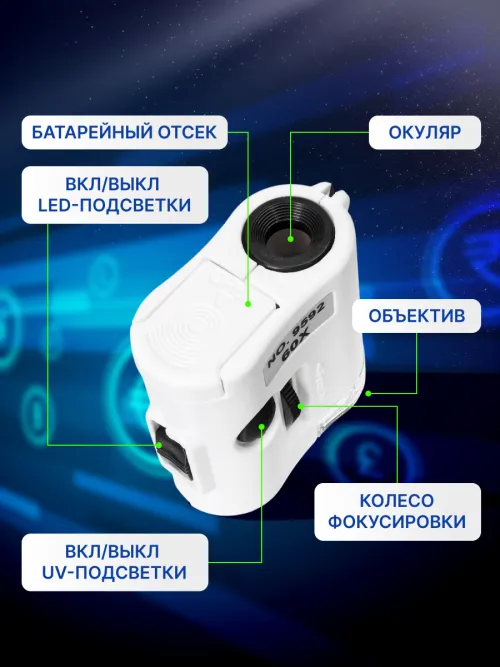 Микроскоп карманный для проверки денег Levenhuk Zeno Cash ZC2,  16