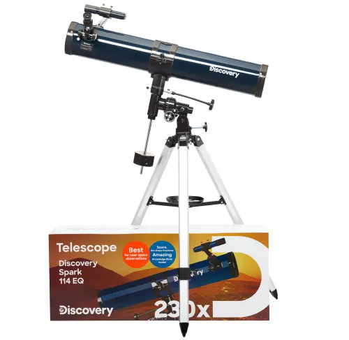Телескоп Levenhuk Discovery Spark 114 EQ с книгой,  2