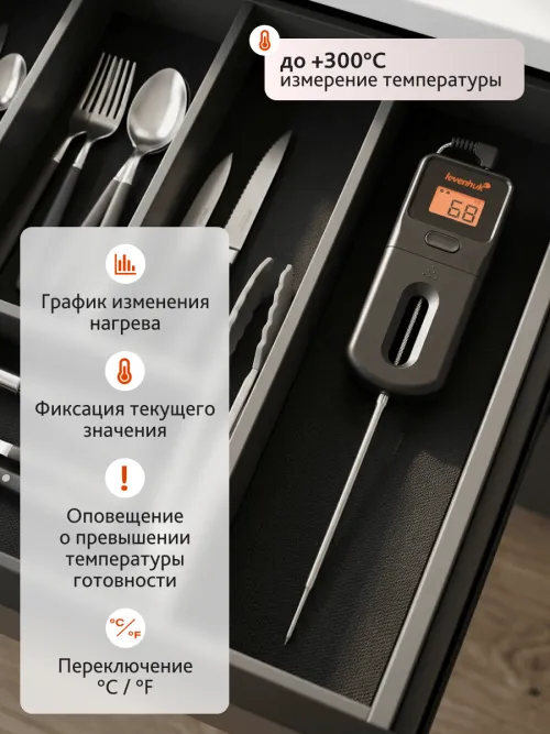 Термометр кулинарный Levenhuk Wezzer Grill BT10,  14