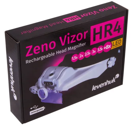 Лупа налобная с аккумулятором Levenhuk Zeno Vizor HR4,  11