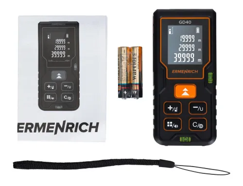Лазерная рулетка Ermenrich Reel PLUS GD40, черный,  2