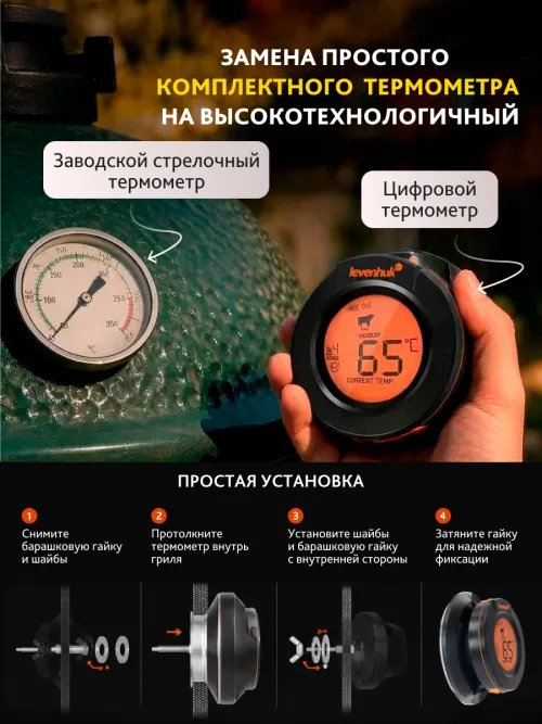 Термометр для мяса Levenhuk Wezzer Grill BT40,  19