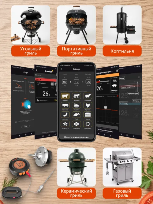 Термометр для мяса Levenhuk Wezzer Grill BT40,  18