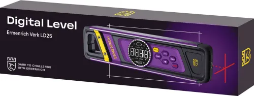 Цифровой уровень Ermenrich Verk LD25, с лазером,  2