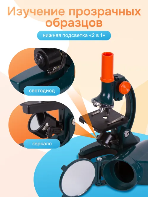 Микроскоп Levenhuk LabZZ M3 с адаптером для фотоаппарата,  18