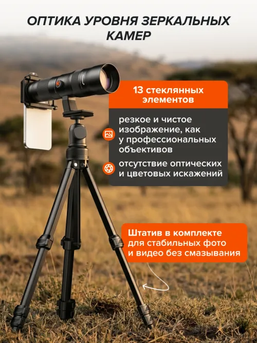 Набор с телекуляром для телефона Levenhuk Kelvin TLC50,  26