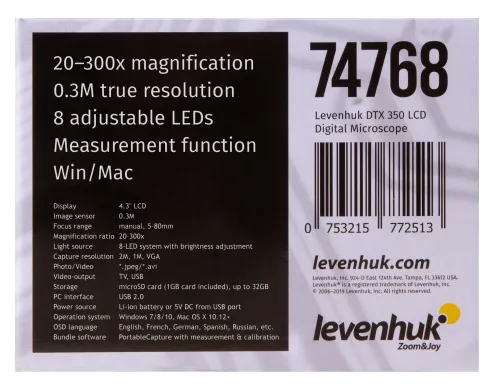 Микроскоп цифровой Levenhuk DTX 350 LCD,  21