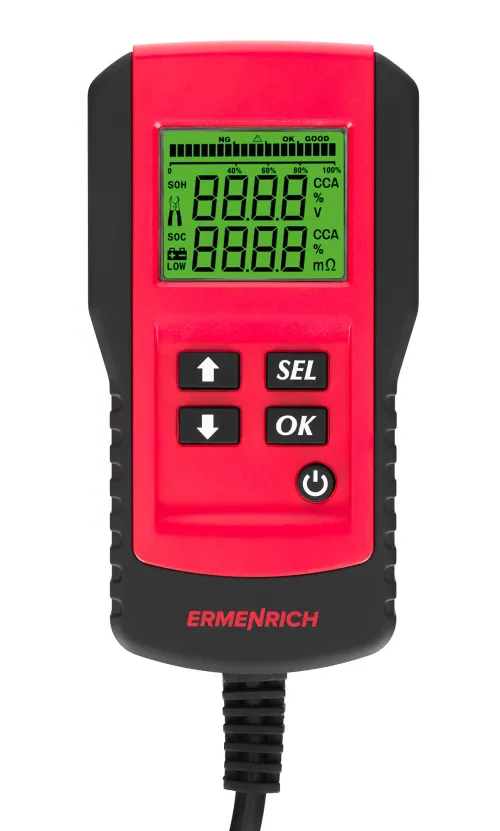 Тестер аккумуляторный Ermenrich Zing AL45, красный,  3