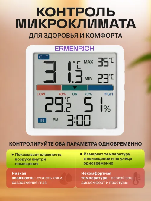 Термогигрометр Ermenrich Report WR10,  9